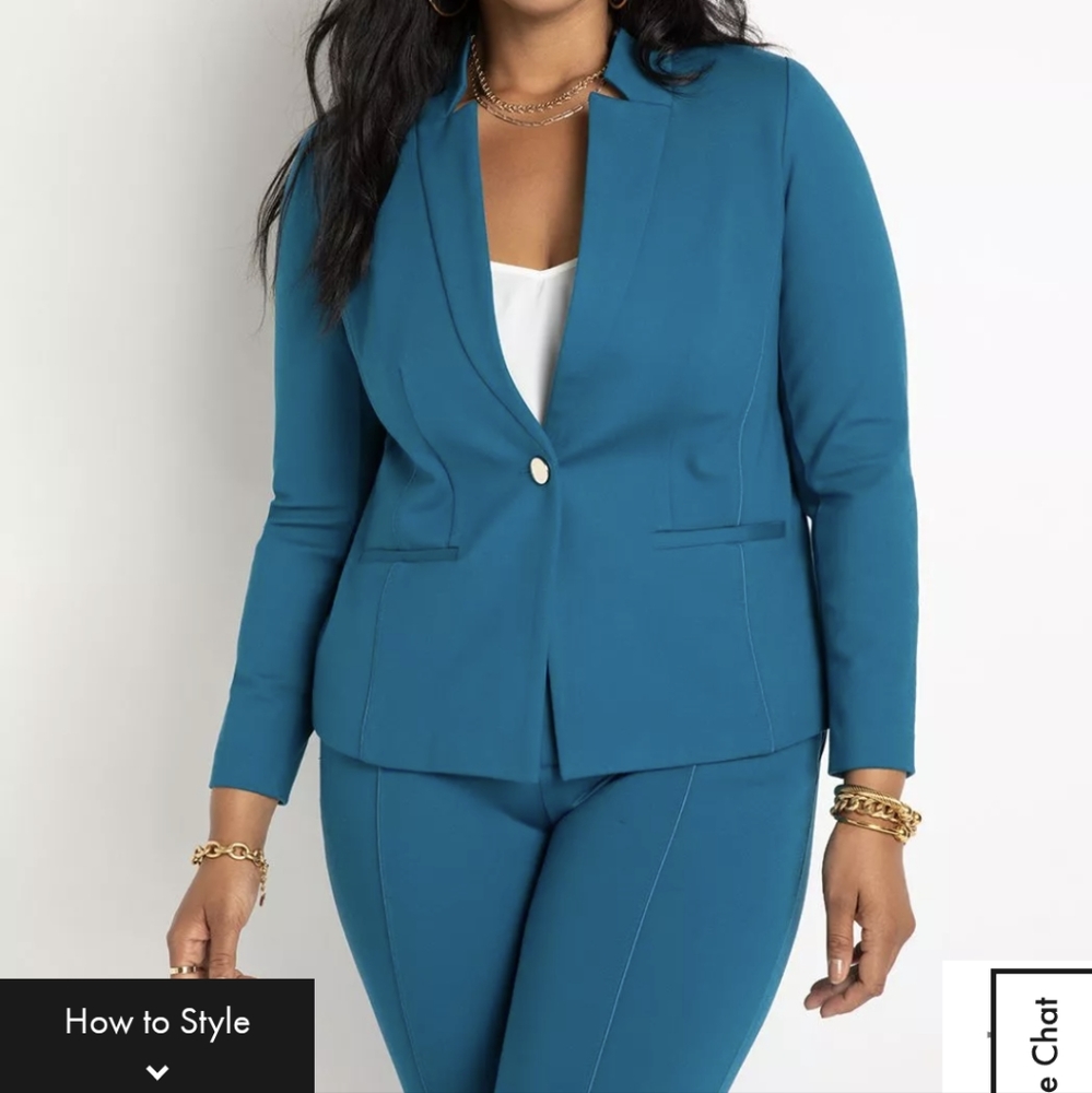 Eloquii ultimate stretch blazer- turquoise size 26